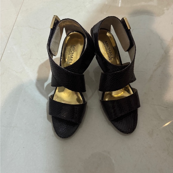 Michael Kors Shoes - Michael Kors brown and Gold Heels